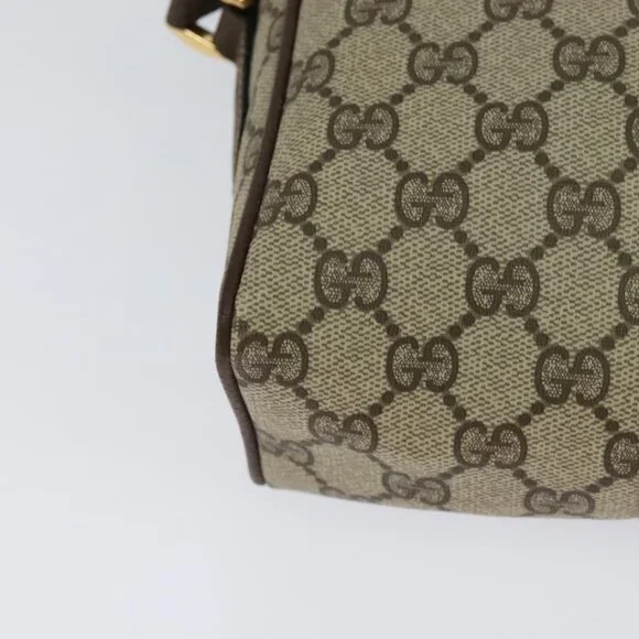 Authentic GUCCI GG Supreme Web Sherry Line Bag PVC Beige Red 001 56 0852